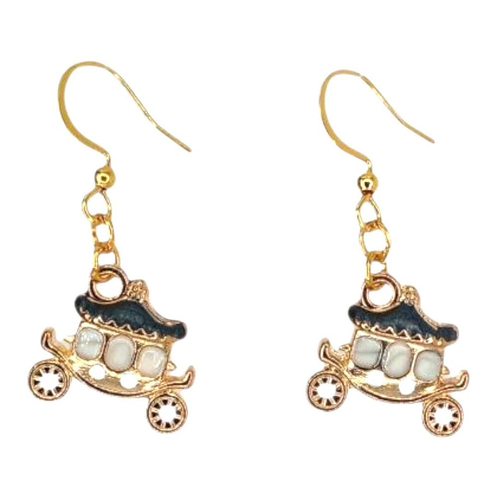 Carriage Earrings Fashion Jewelry Dangle Princess Fantasy